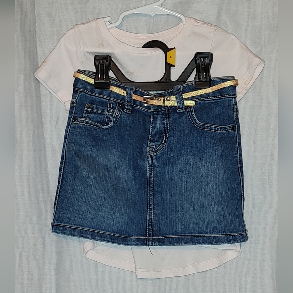 Place Girl outfit jeans skirt and Old Navy top size five